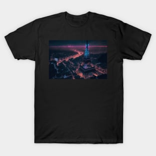 Cyberpunk Eiffel Tower T-Shirt